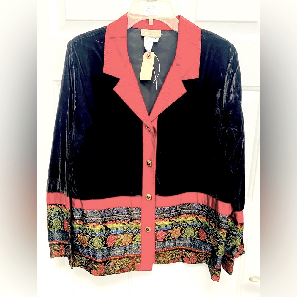 Coldwater Creek Velvet Jacket Blazer Size M